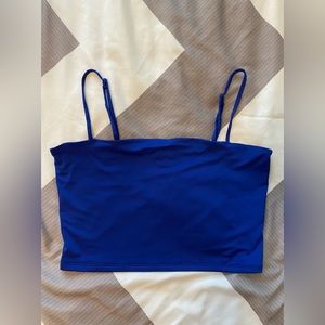 Express blue tank crop top